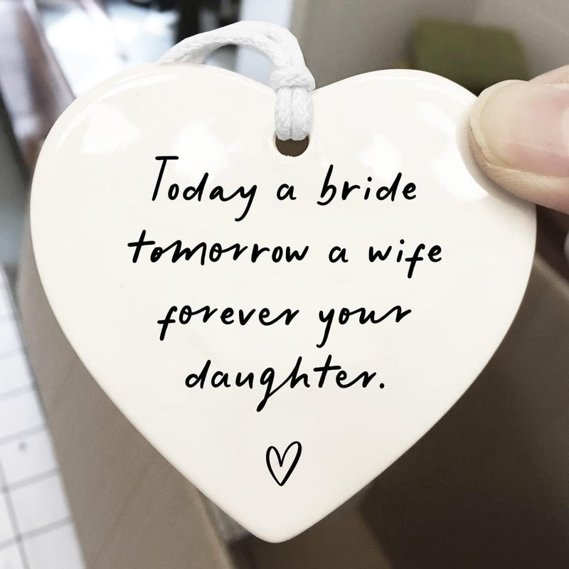 WCDHOR Mother of the Bride Gift from Daughter, Wedding Gift, Mother's Day Gift, Wedding Keepsake, Ceramic Heart Gift, Wedding Gift to Mother, Gift For Mom On Wedding Day From Daughter - Image 4